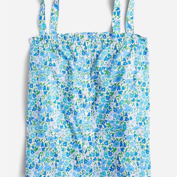 Smocked button-front tank top in Liberty Poppy and Daisy fabric J CREW SIZE XS - Picture 2 of 7